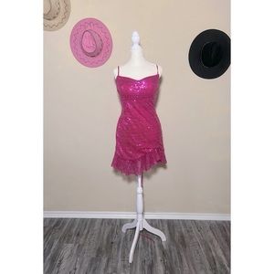 Women’s short spaghetti strap sequin dress